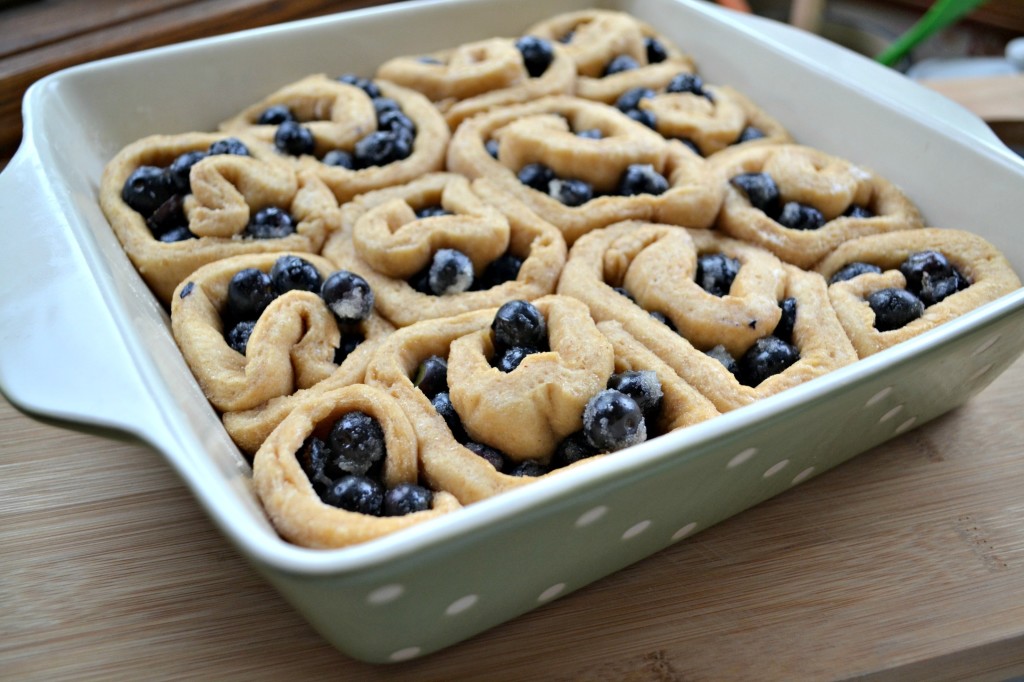 Blueberry Breakfast Rolls Recipe (dough after rise)