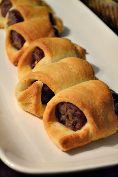 Cheese stuffed brats in a blanket. Use crescent rolls to make this quick dinner or appetizer!