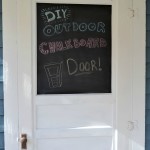 DIY outdoor chalkboard door house door with glass painted with chalkboard paint