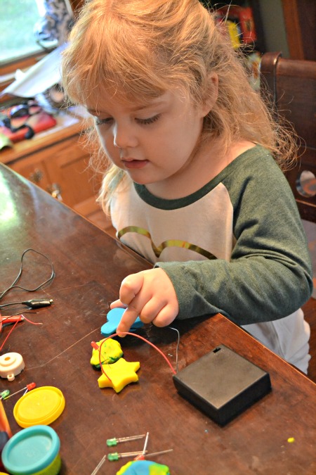 Explore electricity with your children using this DIY elector dough kit.