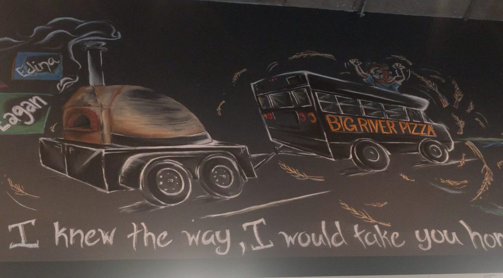 big river pizza chalk art