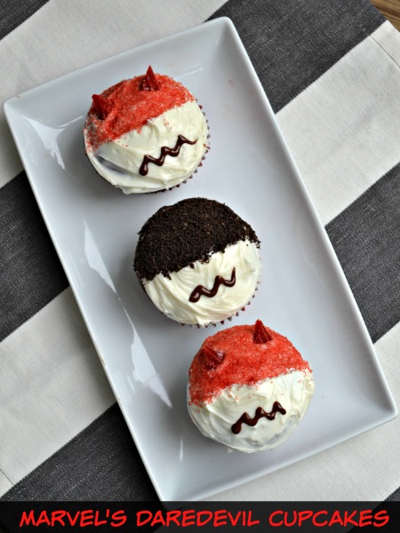 Marvel's Daredevil inspired cupcakes