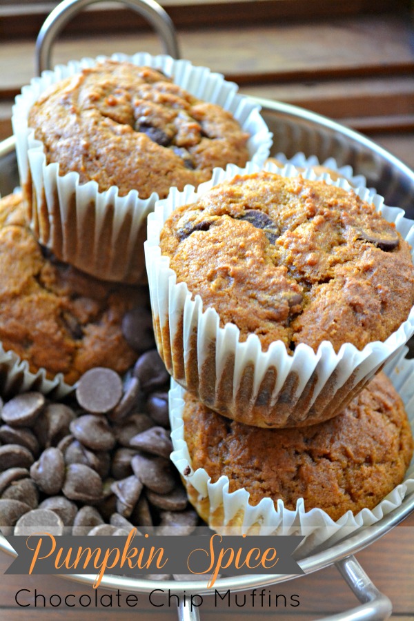 Pumpkin Spice Chocolate Chip Muffins