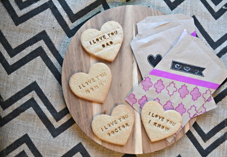 Shortbread message cookies for valentine's day