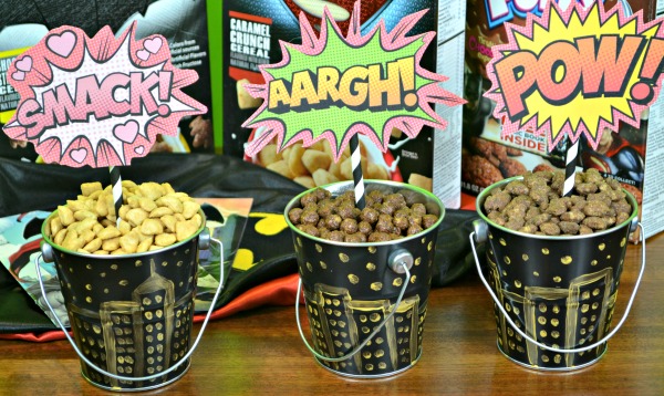 Super hero cereal centerpieces