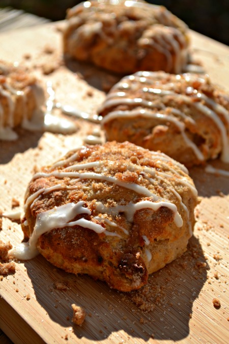 apple pie biscuits with icing and brown sugar crumble recipe