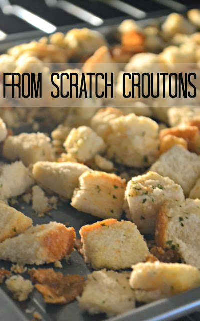 Croutons in minutes with this easy recipe, great for salads and recipes! 