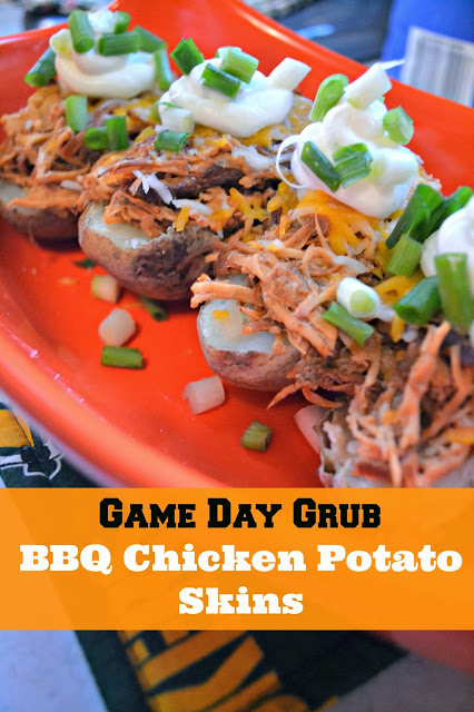 This recipe features a baked potato smothered in slow-cooked shredded BBQ chicken, cheddar jack cheese, a dollop of sour cream and green onions. #MyPicknSave #shop #cbias