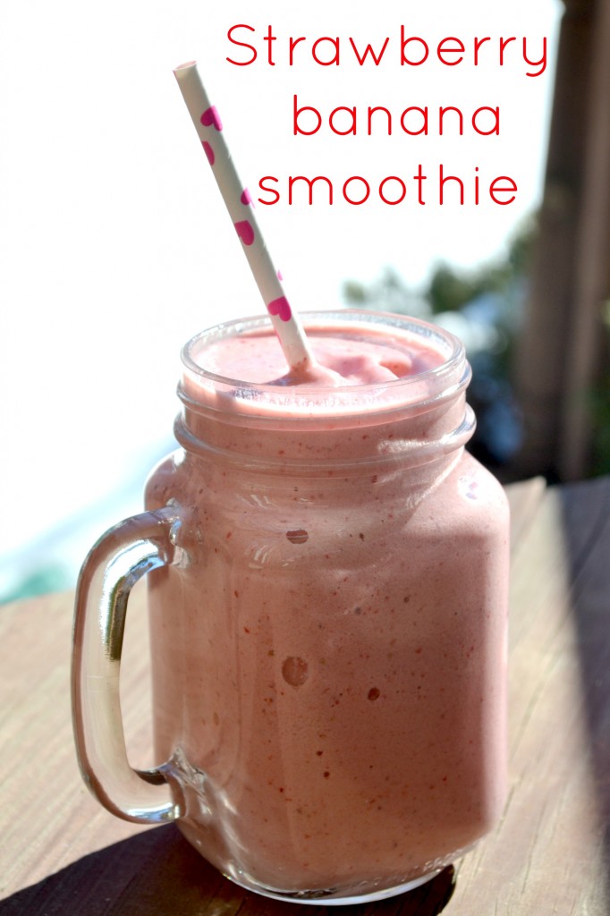 Strawberry Banana Smoothie recipe, perfect for those warm Spring days! (or for wishing this Winter weather away!)