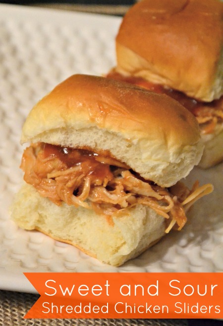 sweet and sour shredded chicken sliders