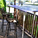 upcycled pub table with bar stools
