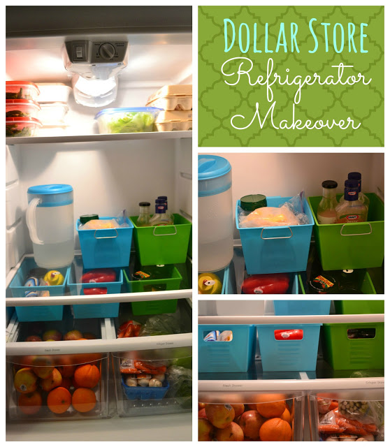 Dollar Store refrigerator makeover. How less than $10 can organize your kitchen and simplify lunch and dinner prep!