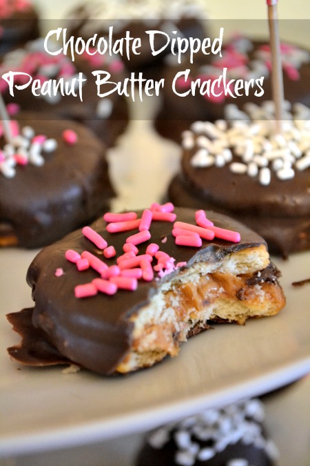 Chocolate Dipped Peanut Butter Crackers - The Domestic Geek Blog