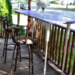 upcycled pub table with bar stools